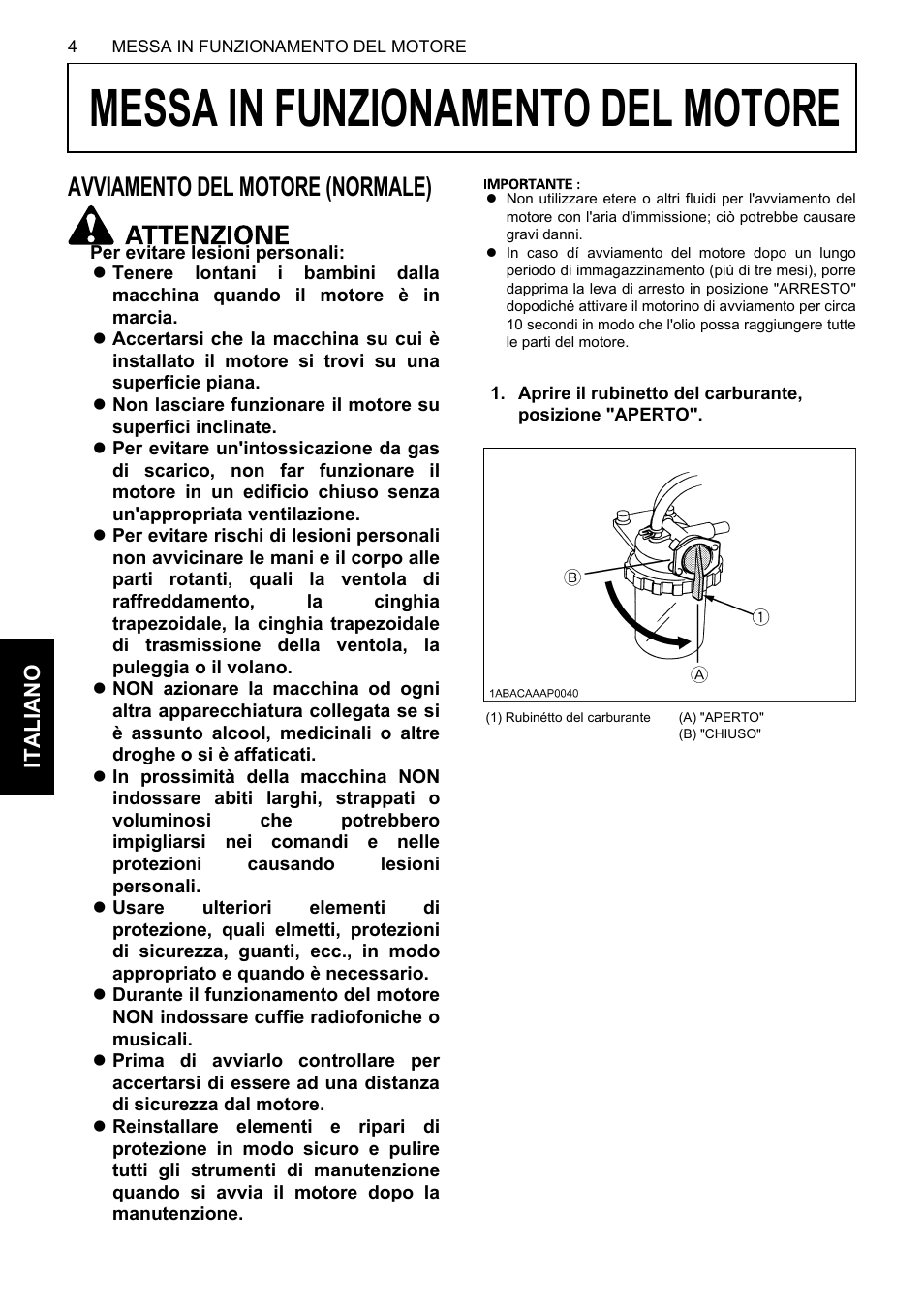 Messa in funzionamento del motore, Avviamento del motore (normale) | Karcher HDS 13-80 De Tr1 User Manual | Page 160 / 244