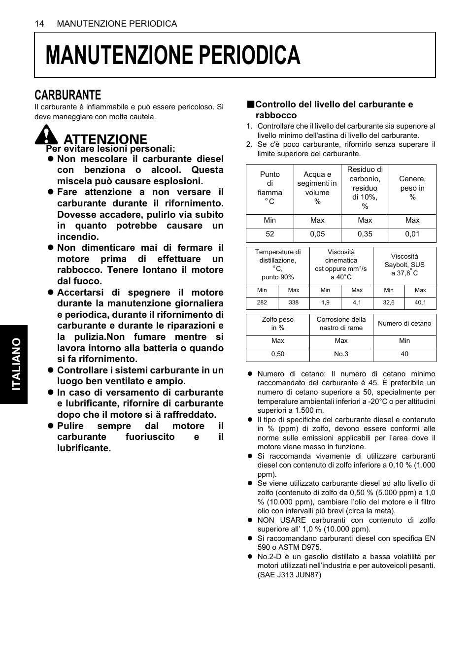 Manutenzione periodica, Carburante, B controllo del livello del carburante e rabbocco | Controllo del livello del carburante e rabbocco, Italiano | Karcher HDS 13-80 De Tr1 User Manual | Page 170 / 244