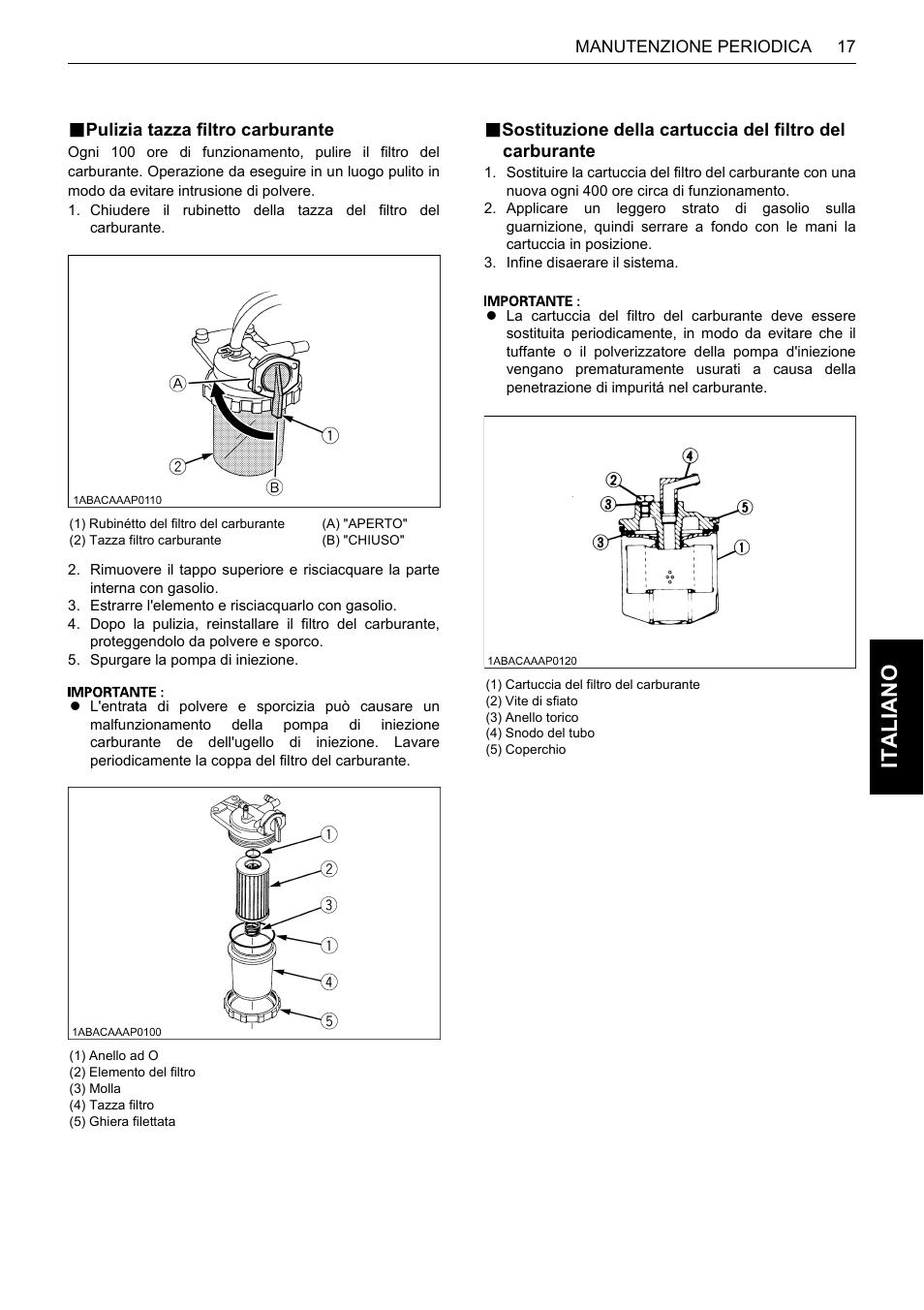 B pulizia tazza filtro carburante, Italiano | Karcher HDS 13-80 De Tr1 User Manual | Page 173 / 244