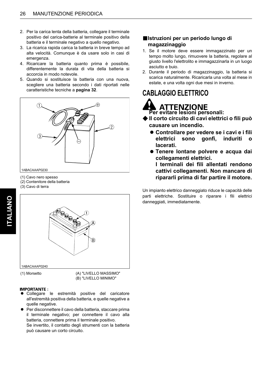 B istruzioni per un periodo lungo di magazzinaggio, Cablaggio elettrico, Istruzioni per un periodo lungo di magazzinaggio | Italiano | Karcher HDS 13-80 De Tr1 User Manual | Page 182 / 244