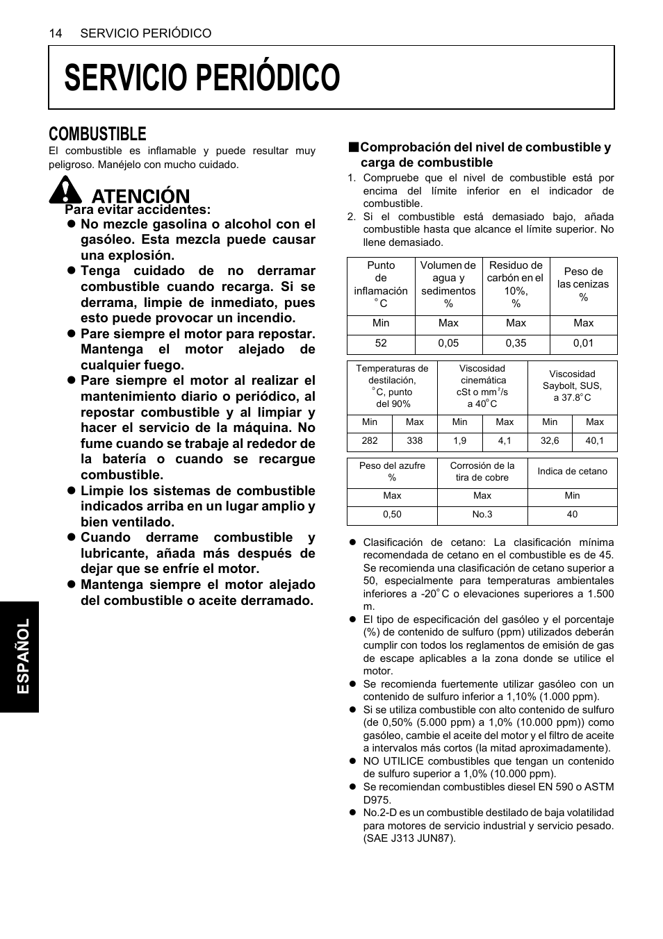 Servicio periódico, Combustible, Es pa ño l | Karcher HDS 13-80 De Tr1 User Manual | Page 218 / 244