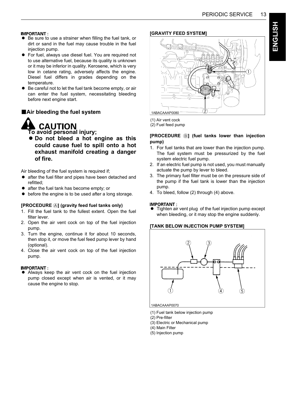 B air bleeding the fuel system, Air bleeding the fuel system, En glish | Karcher HDS 13-80 De Tr1 User Manual | Page 29 / 244