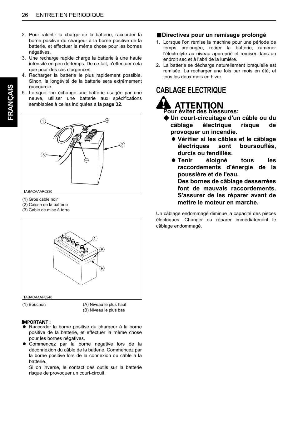 B directives pour un remisage prolongé, Cablage electrique, Directives pour un remisage prolongé | Fra nça is | Karcher HDS 13-80 De Tr1 User Manual | Page 86 / 244