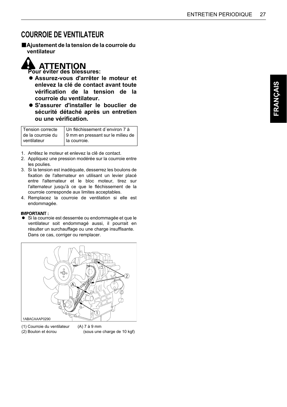 Courroie de ventilateur, Fra nça is | Karcher HDS 13-80 De Tr1 User Manual | Page 87 / 244