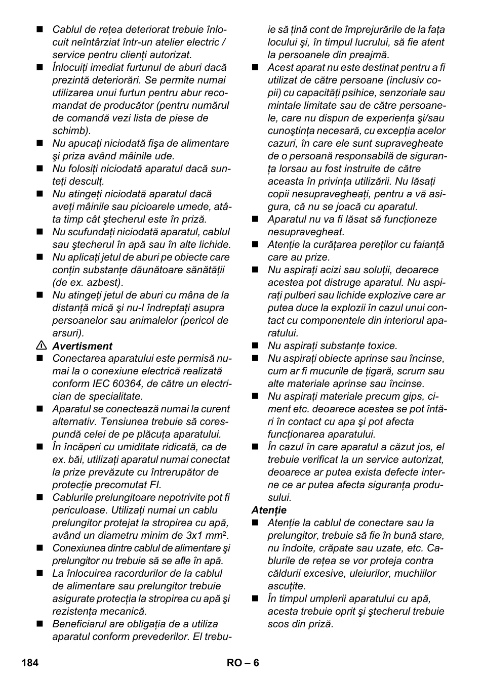 Karcher SV 1802 User Manual | Page 184 / 284