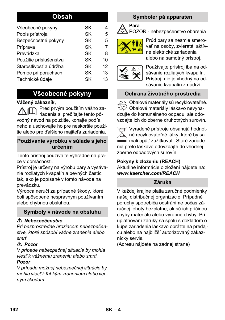 Karcher SV 1802 User Manual | Page 192 / 284
