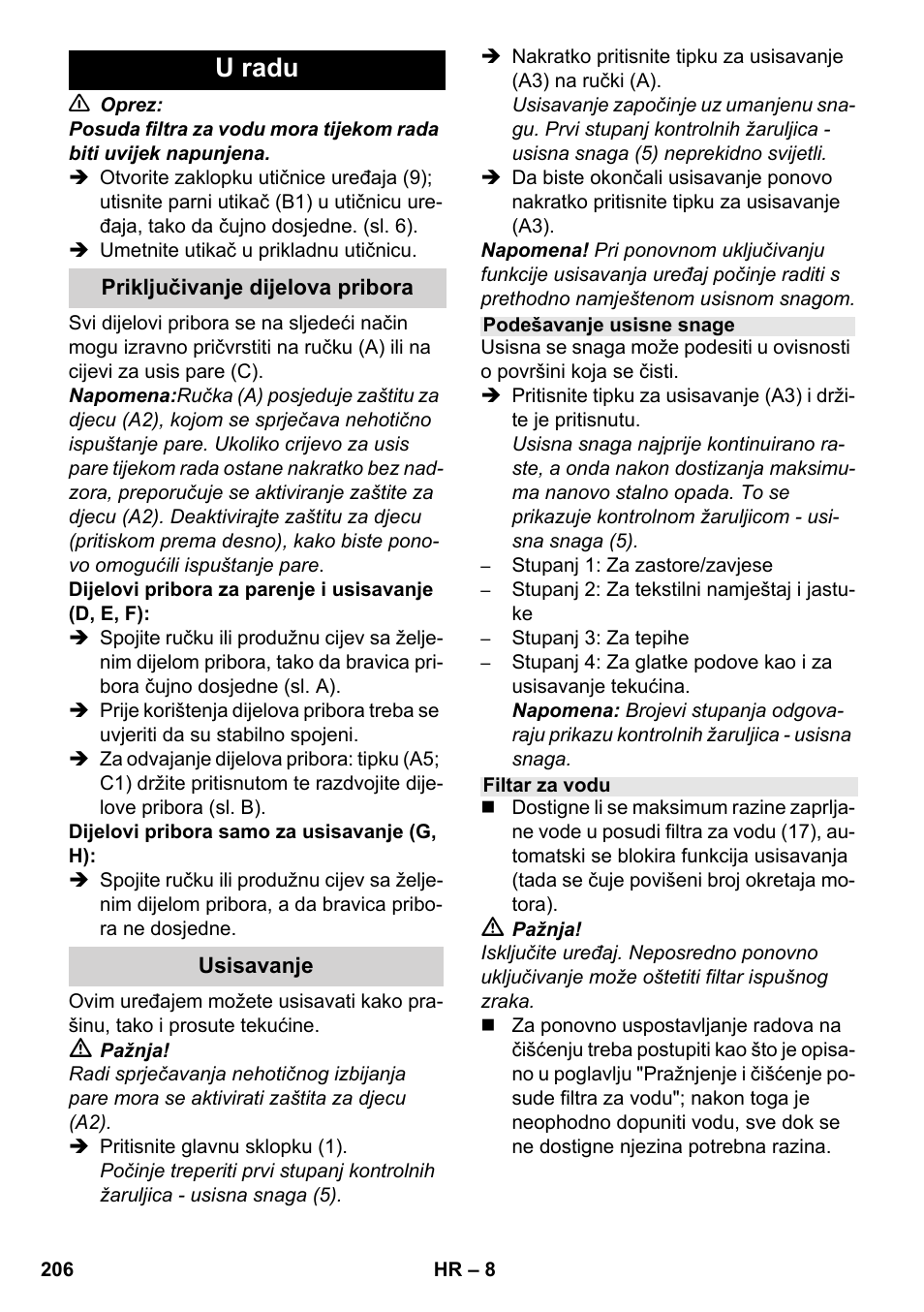 U radu | Karcher SV 1802 User Manual | Page 206 / 284