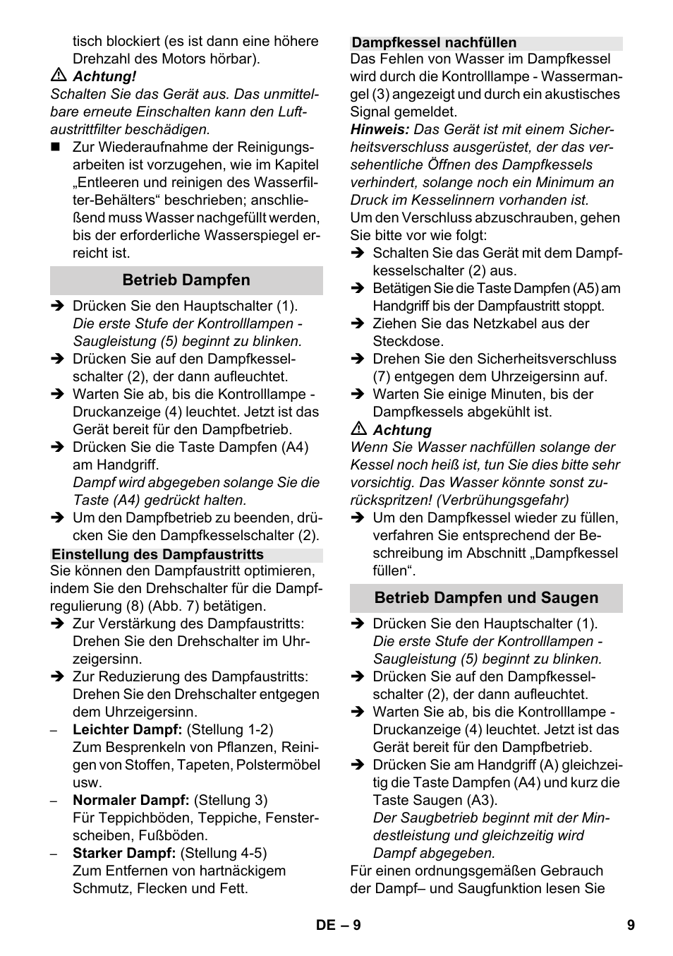 Karcher SV 1802 User Manual | Page 9 / 284