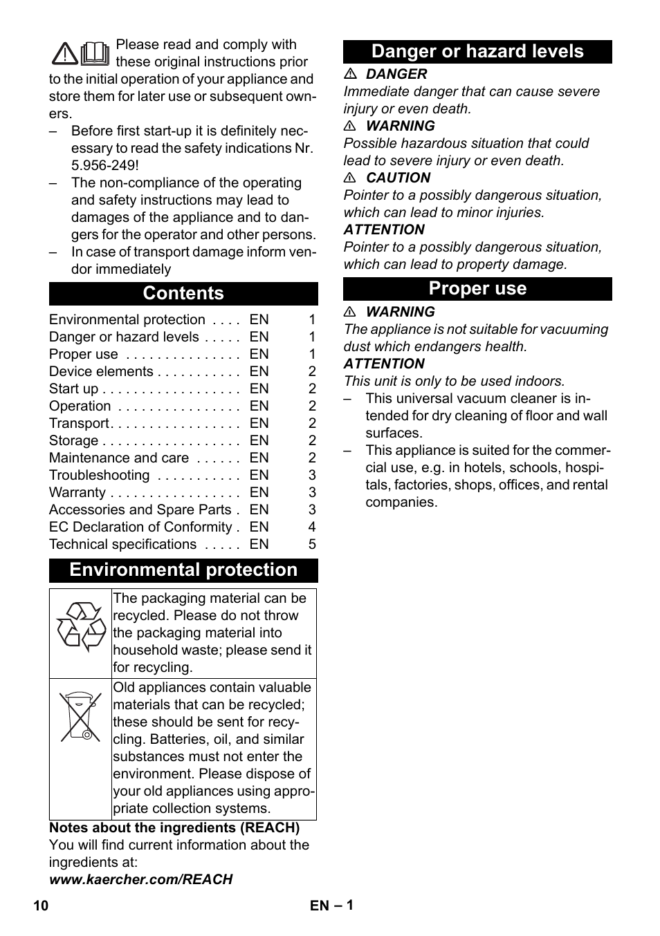 Karcher T 17-1 User Manual | Page 10 / 144