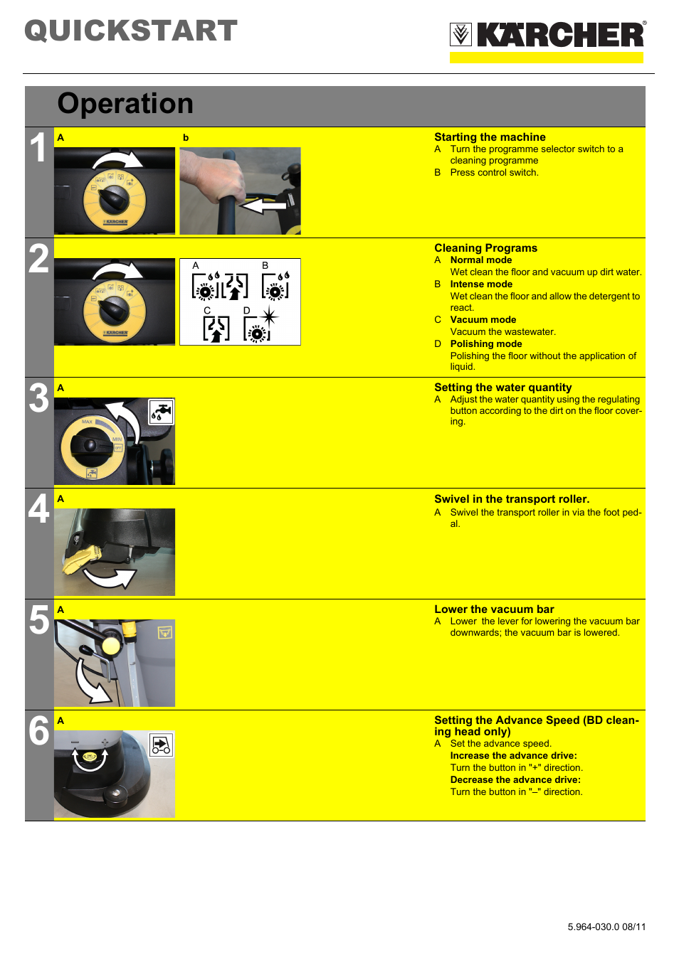 Quickstart, Operation | Karcher BR 40-25 C Ep EU User Manual | Page 2 / 5