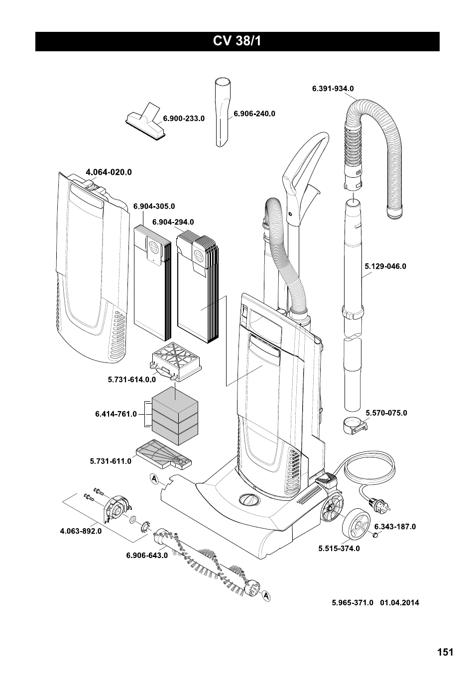 Cv 38/1 | Karcher CV 30-1 User Manual | Page 151 / 152