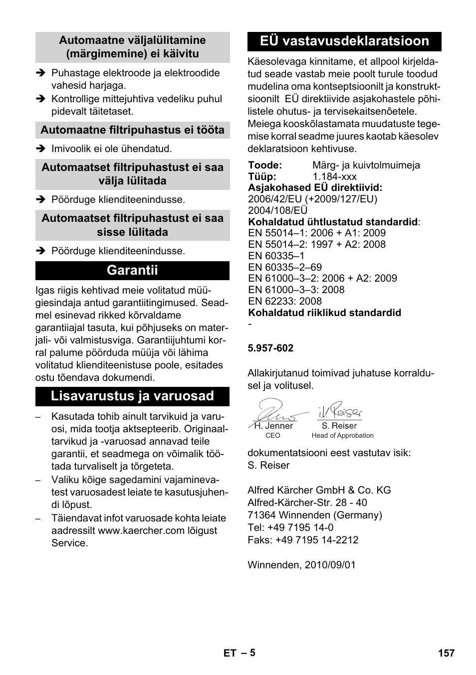 Karcher SB V1 Eco User Manual | Page 157 / 184