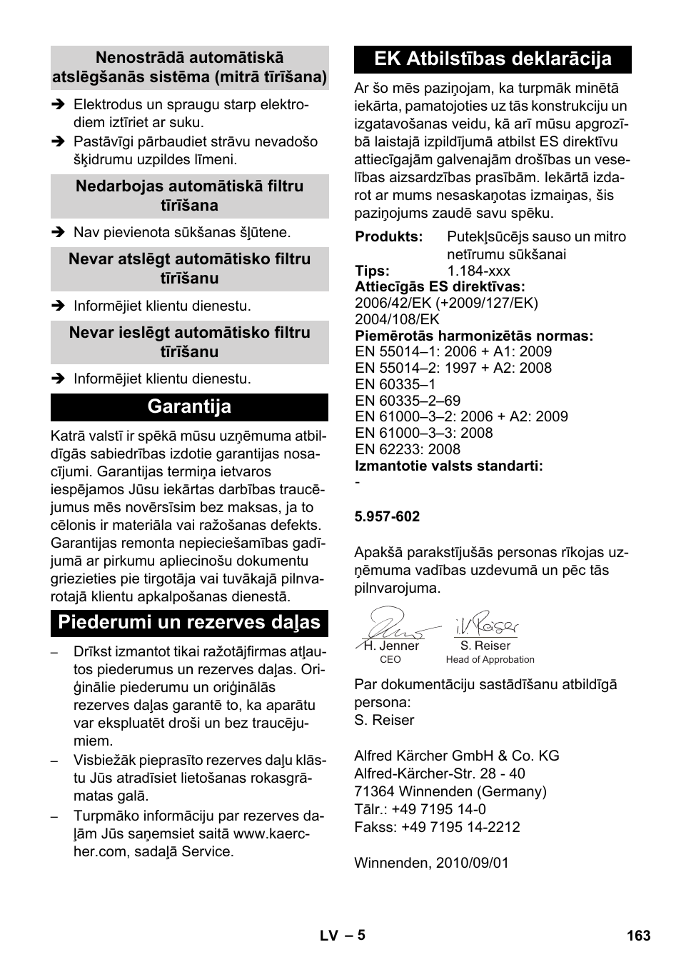 Karcher SB V1 Eco User Manual | Page 163 / 184