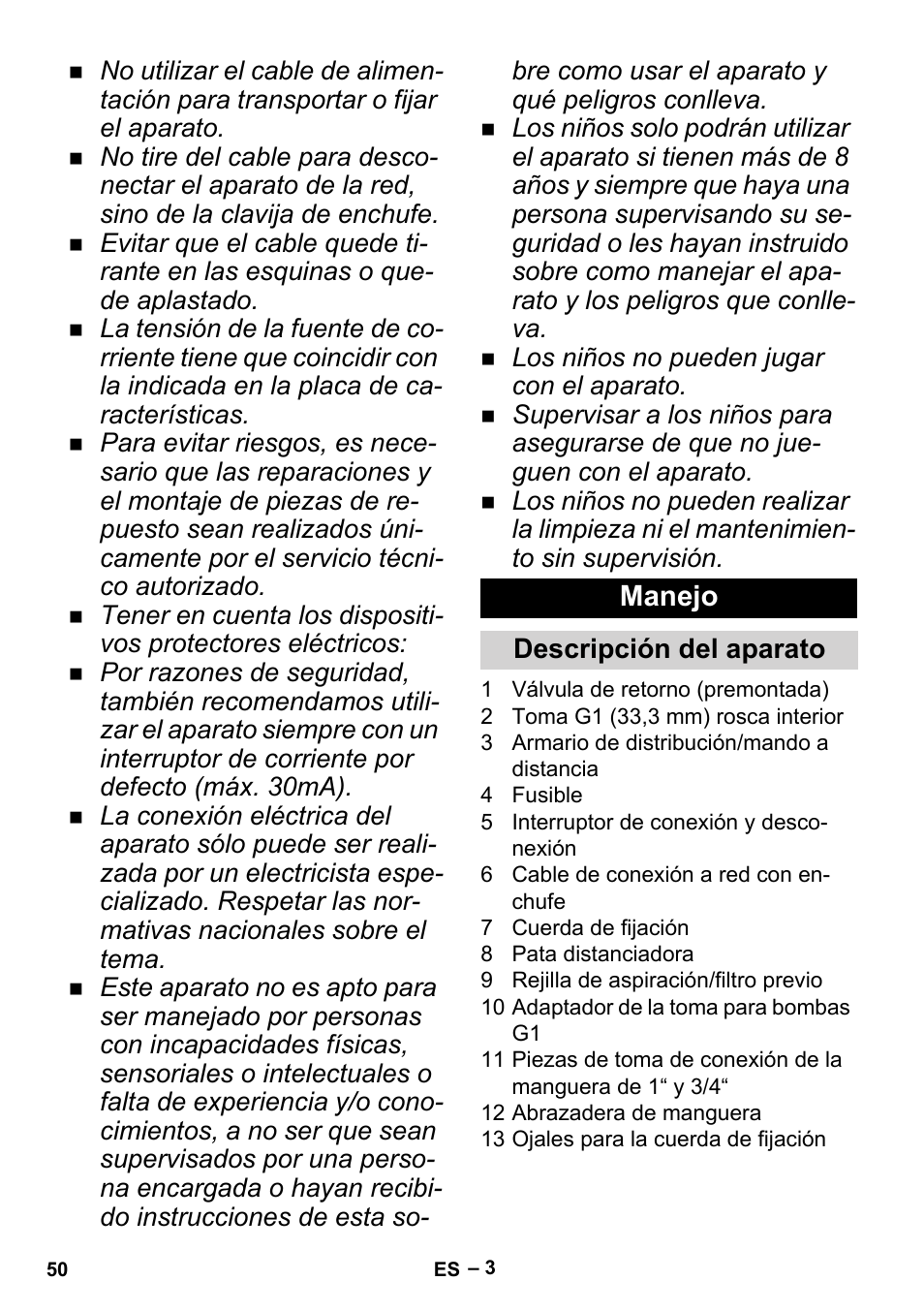 Manejo | Karcher BP 6 Deep Well User Manual | Page 50 / 86