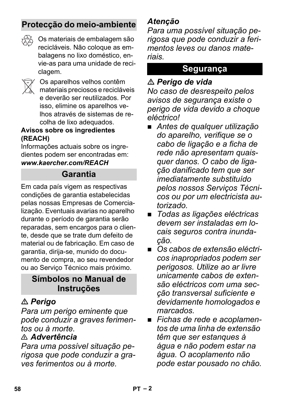 Karcher BP 6 Deep Well User Manual | Page 58 / 86