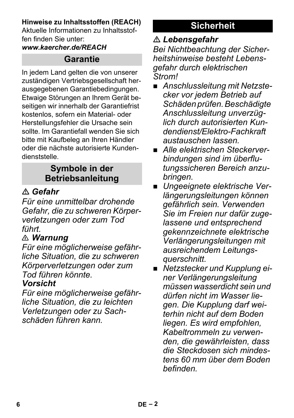 Karcher BP 6 Deep Well User Manual | Page 6 / 86