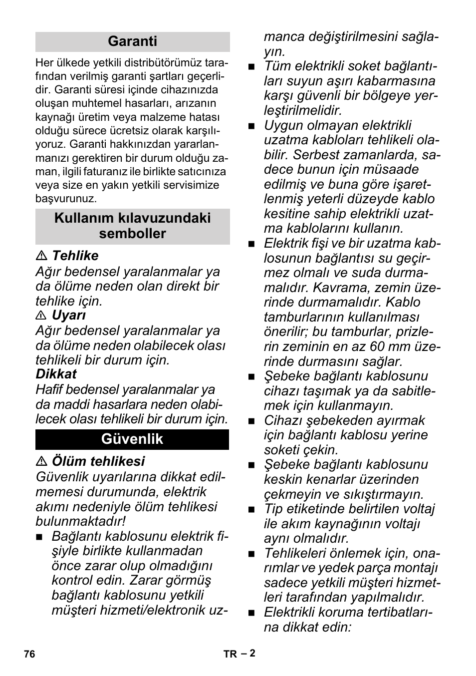 Karcher BP 6 Deep Well User Manual | Page 76 / 86