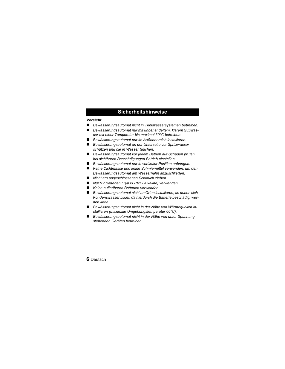Sicherheitshinweise | Karcher Unità d'irrigazione WU 60-49 User Manual | Page 6 / 94