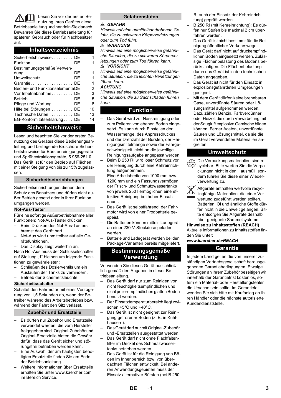 Karcher B 250 R I Bp User Manual | Page 3 / 376