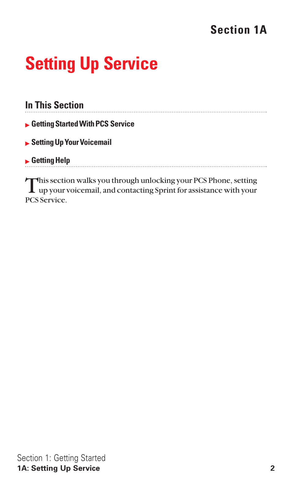 1a. setting up service, Setting up service | Audiovox VI600 User Manual | Page 10 / 154