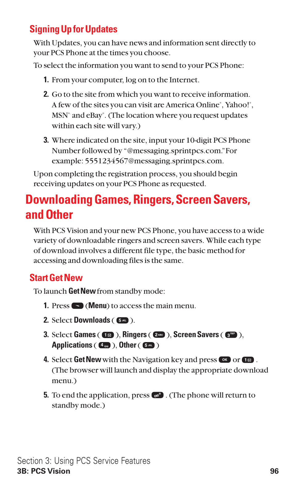 Signing up for updates, Start get new, E 96) | Audiovox VI600 User Manual | Page 104 / 154