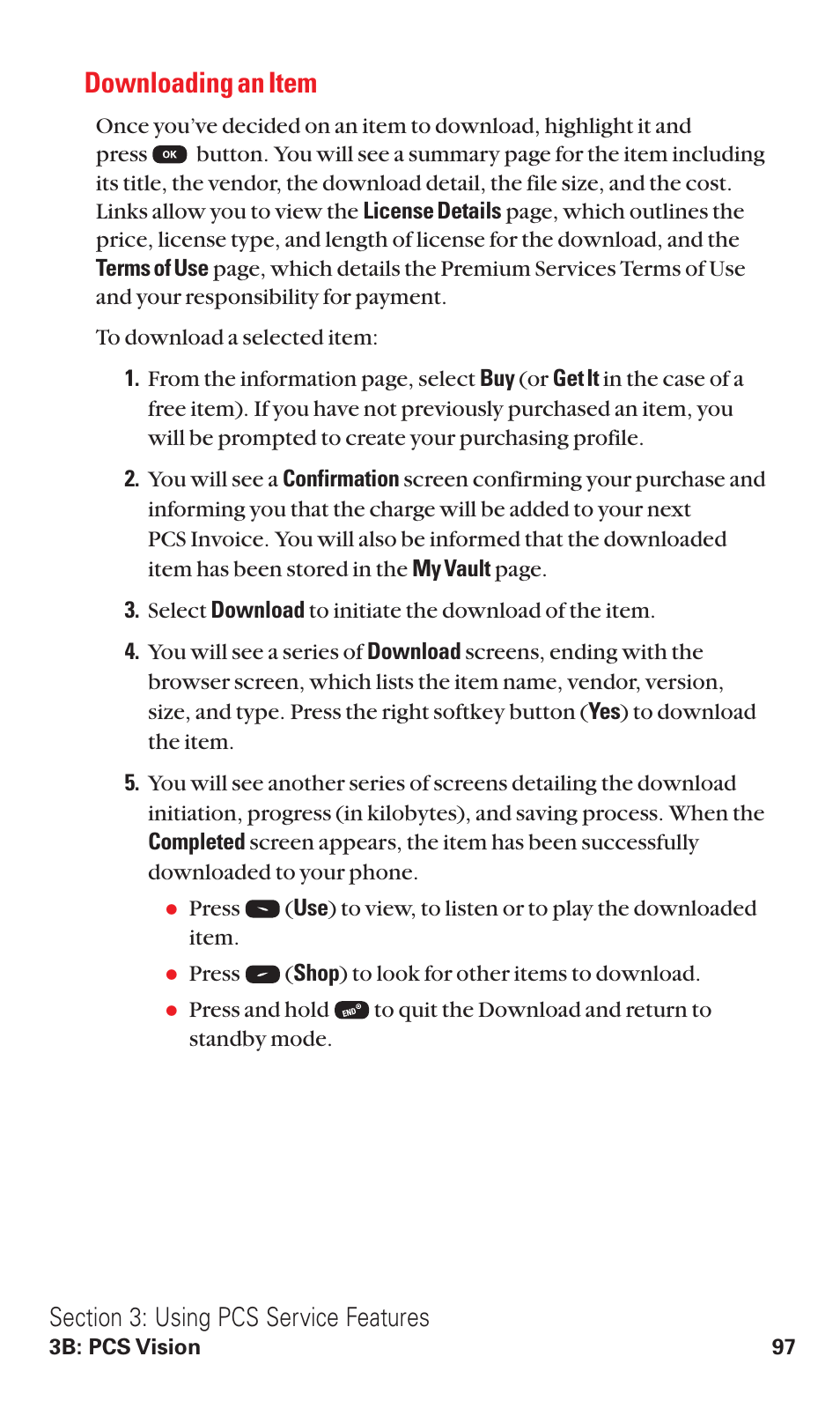 Downloading an item | Audiovox VI600 User Manual | Page 105 / 154