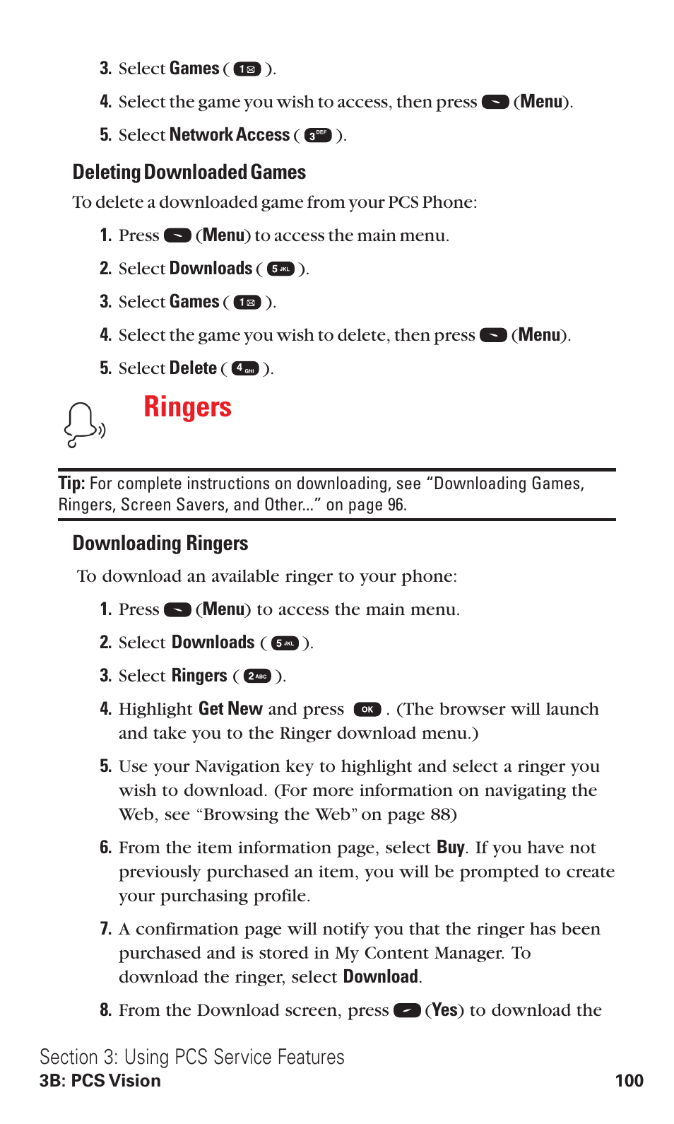 Ringers | Audiovox VI600 User Manual | Page 108 / 154