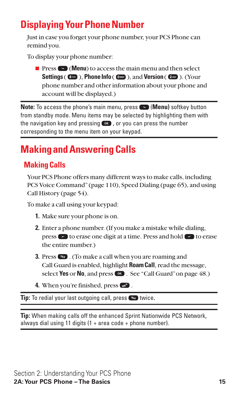 Displaying your phone number, Making and answering calls, Making calls | Audiovox VI600 User Manual | Page 23 / 154