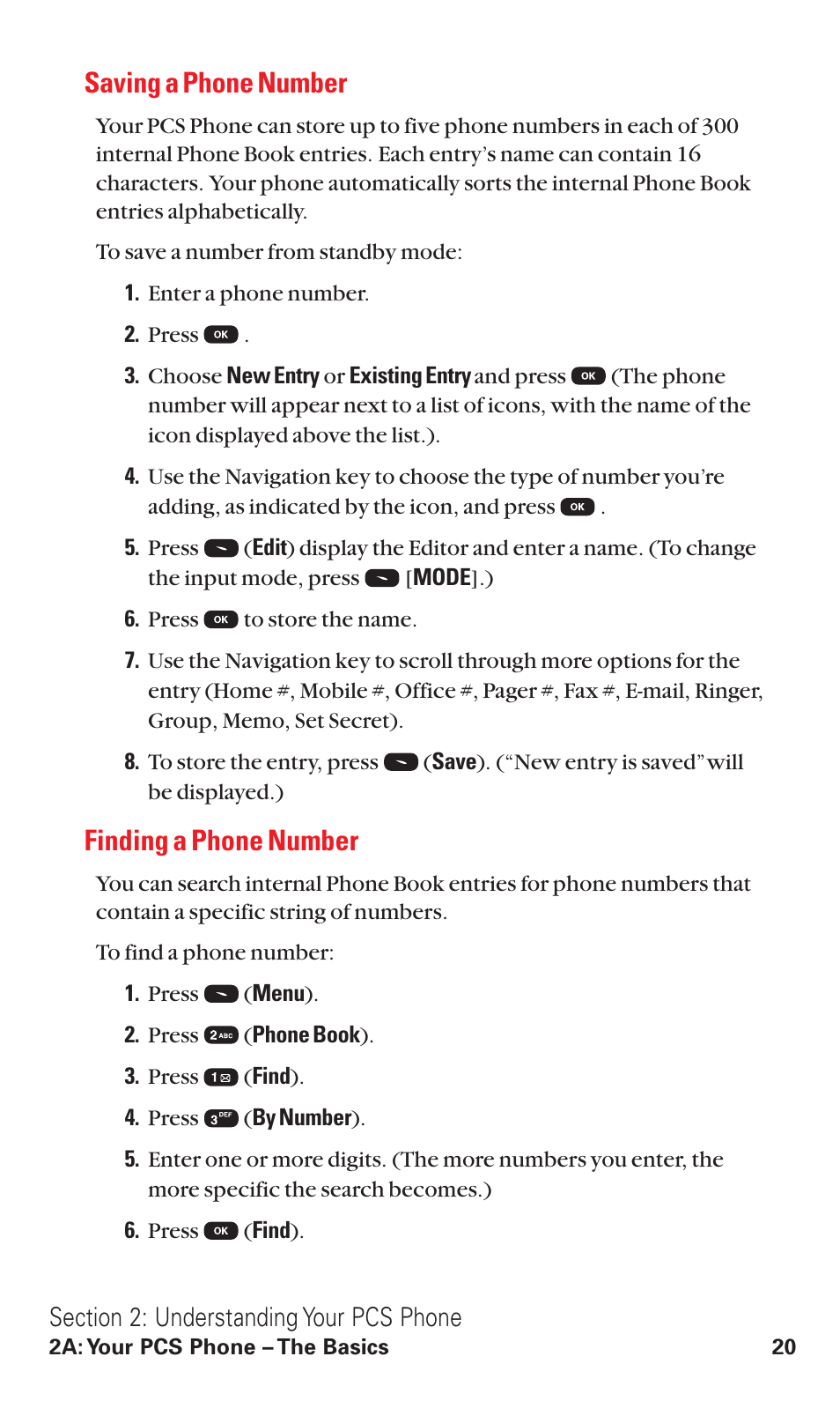 Saving a phone number, Finding a phone number | Audiovox VI600 User Manual | Page 28 / 154