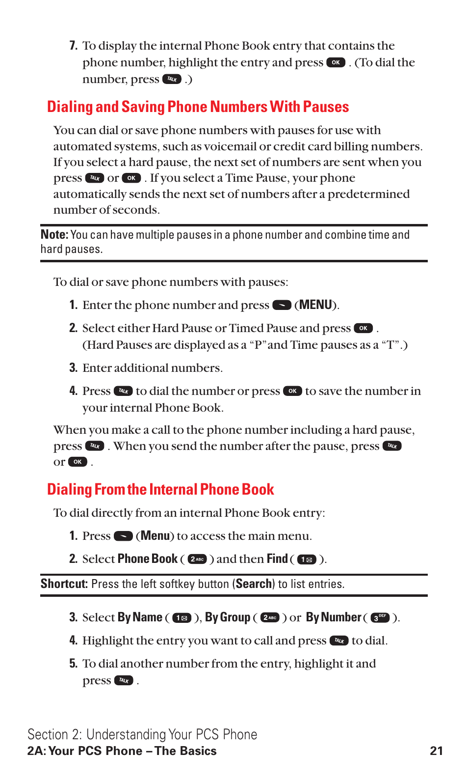 Dialing and saving phone numbers with pauses, Dialing from the internal phone book | Audiovox VI600 User Manual | Page 29 / 154