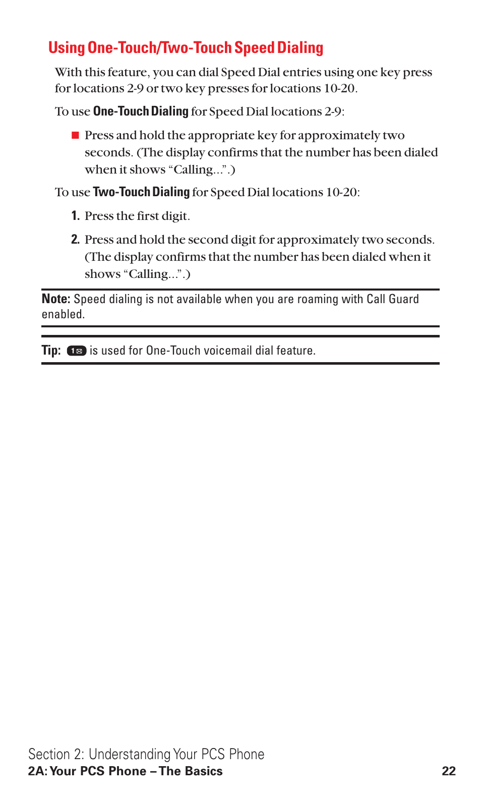 Using one-touch/two-touch speed dialing | Audiovox VI600 User Manual | Page 30 / 154