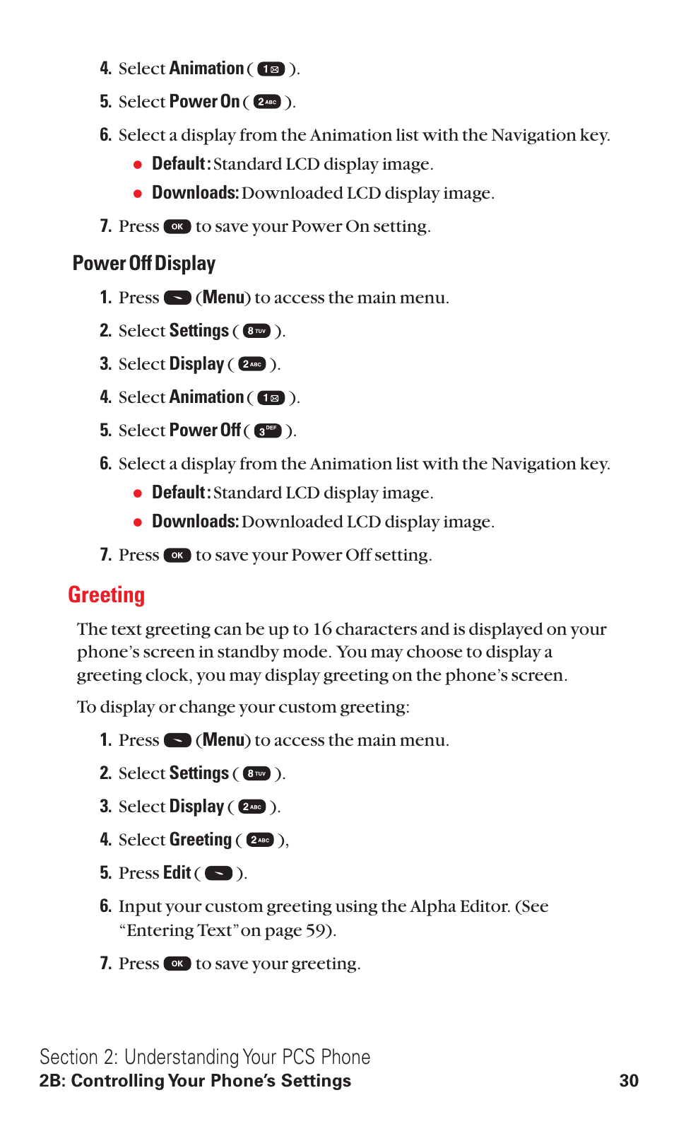 Greeting, Power off display | Audiovox VI600 User Manual | Page 38 / 154
