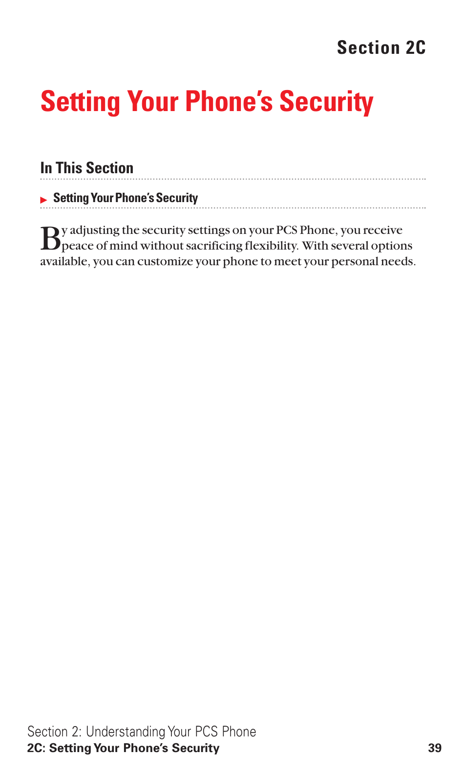 2c. setting your phone’s security, Setting your phone’s security | Audiovox VI600 User Manual | Page 47 / 154