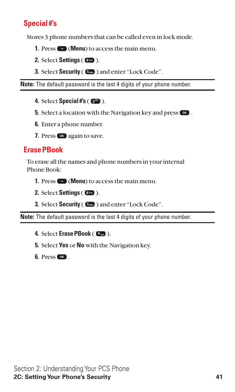 Special #’s, Erase pbook | Audiovox VI600 User Manual | Page 49 / 154