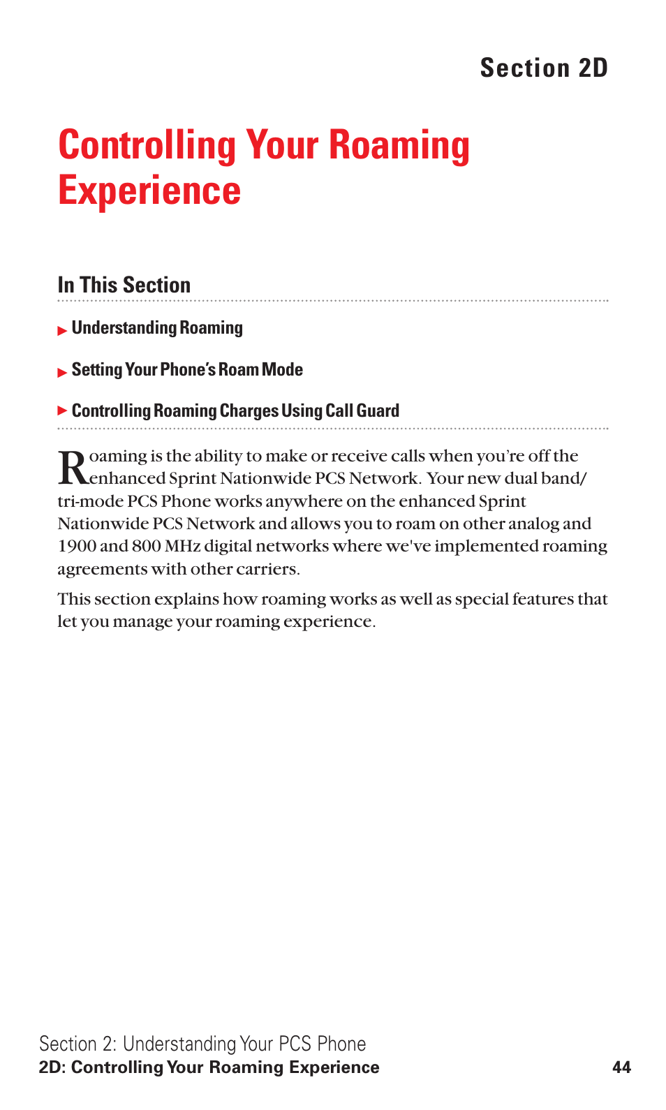 2d. controlling your roaming experience, Controlling your roaming experience | Audiovox VI600 User Manual | Page 52 / 154