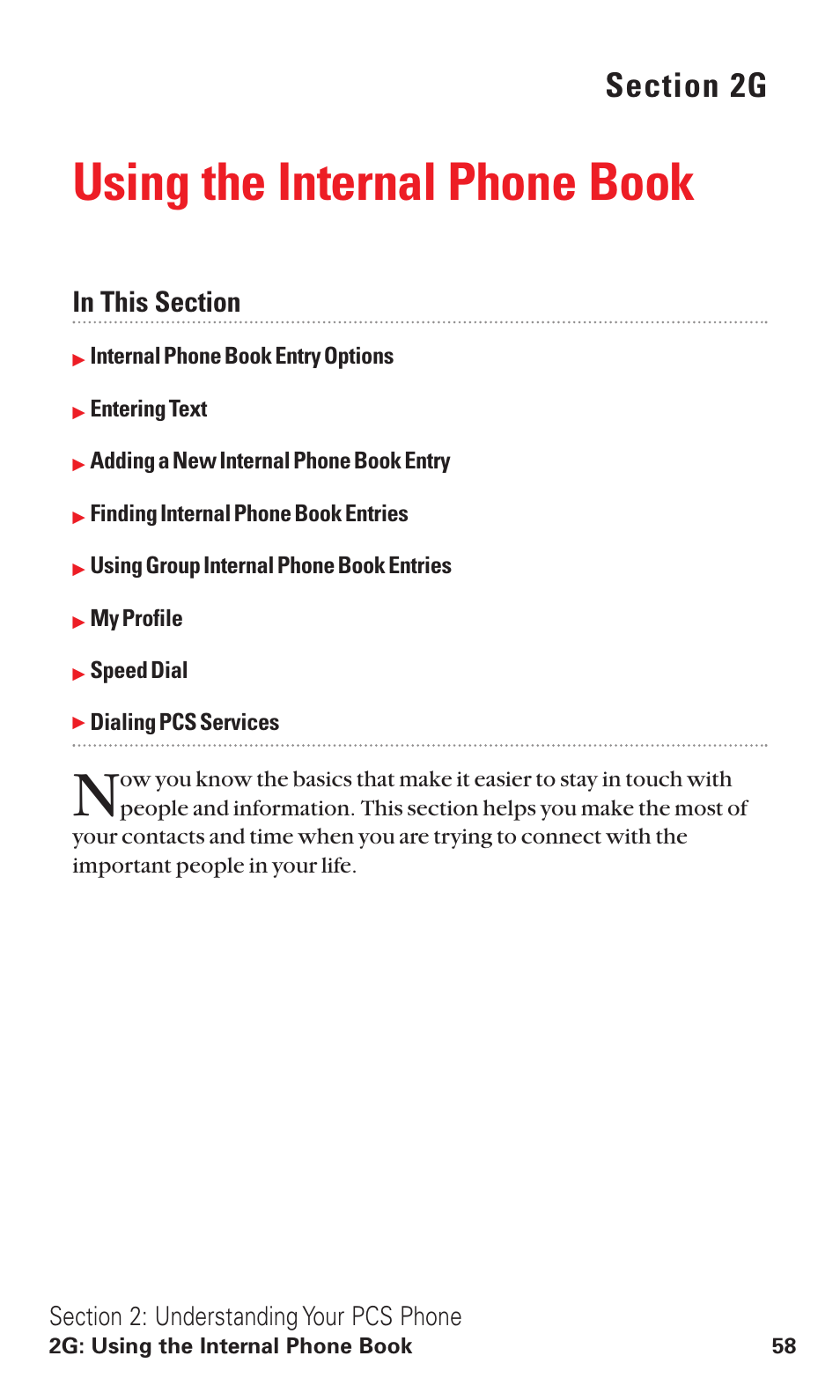 2g. using the internal phone book, Using the internal phone book | Audiovox VI600 User Manual | Page 66 / 154