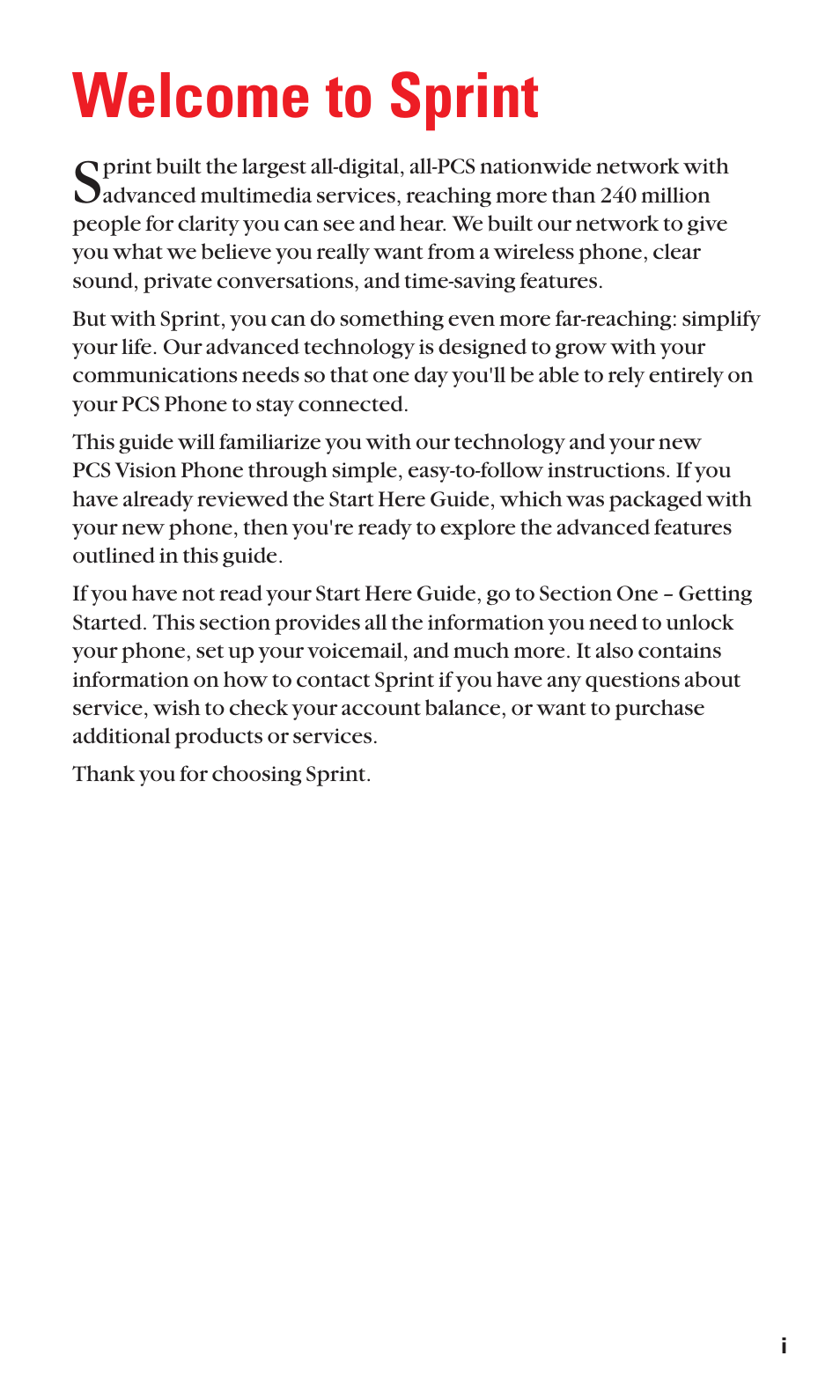 Welcome to sprint | Audiovox VI600 User Manual | Page 7 / 154