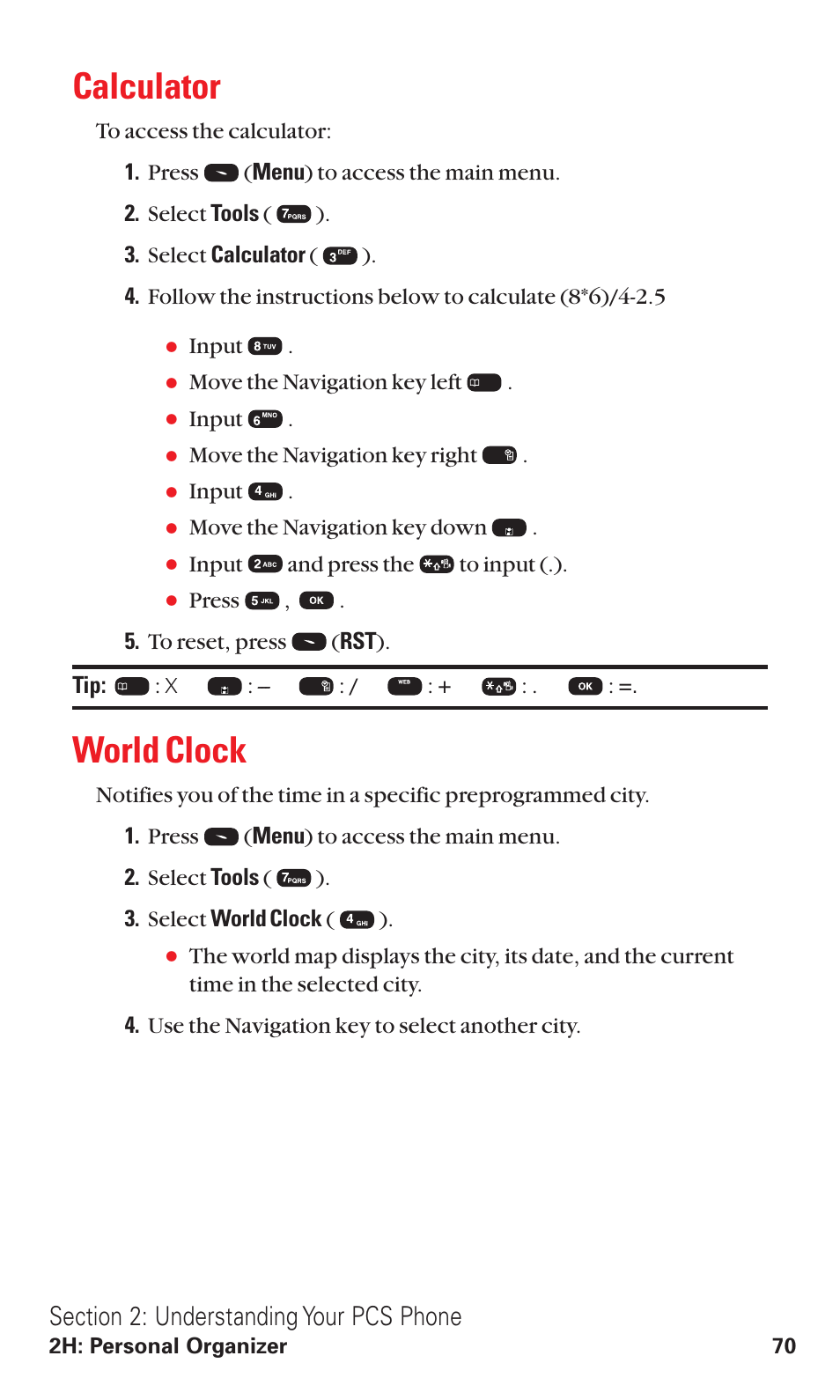 Calculator, World clock | Audiovox VI600 User Manual | Page 78 / 154