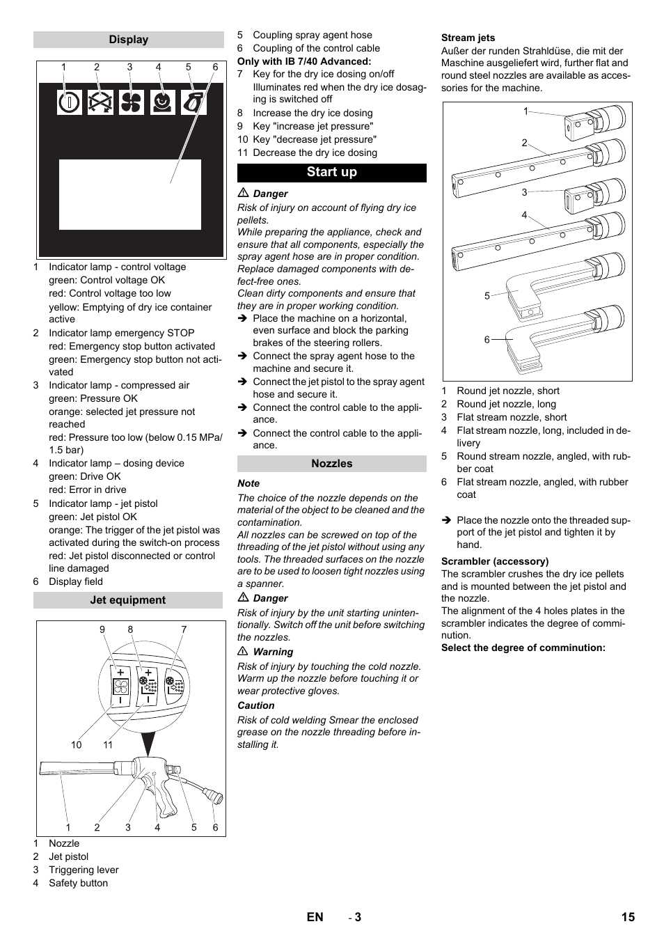 Start up | Karcher IB 7-40 Advanced User Manual | Page 15 / 288