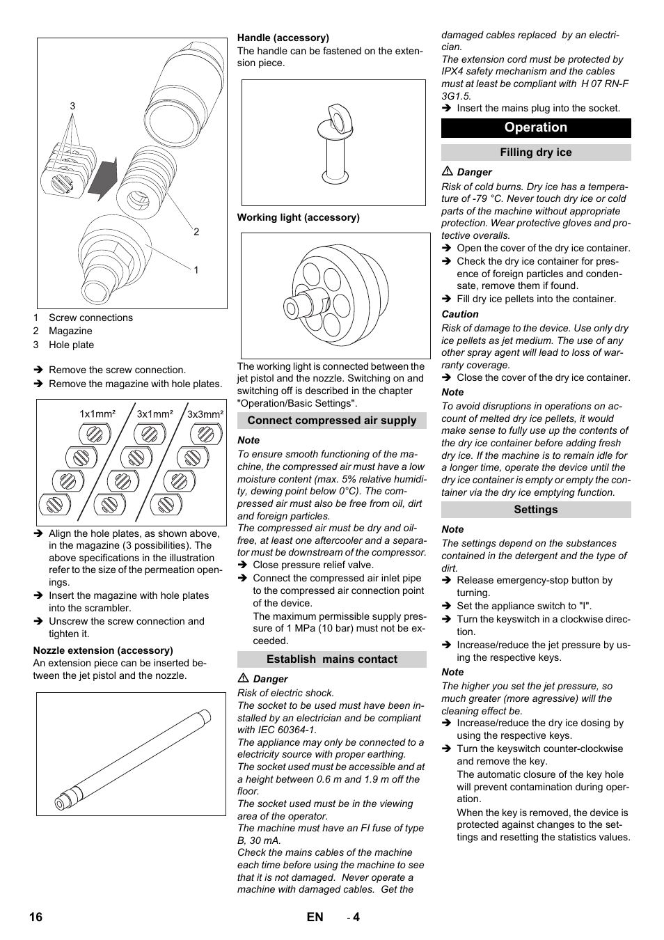 Operation | Karcher IB 7-40 Advanced User Manual | Page 16 / 288