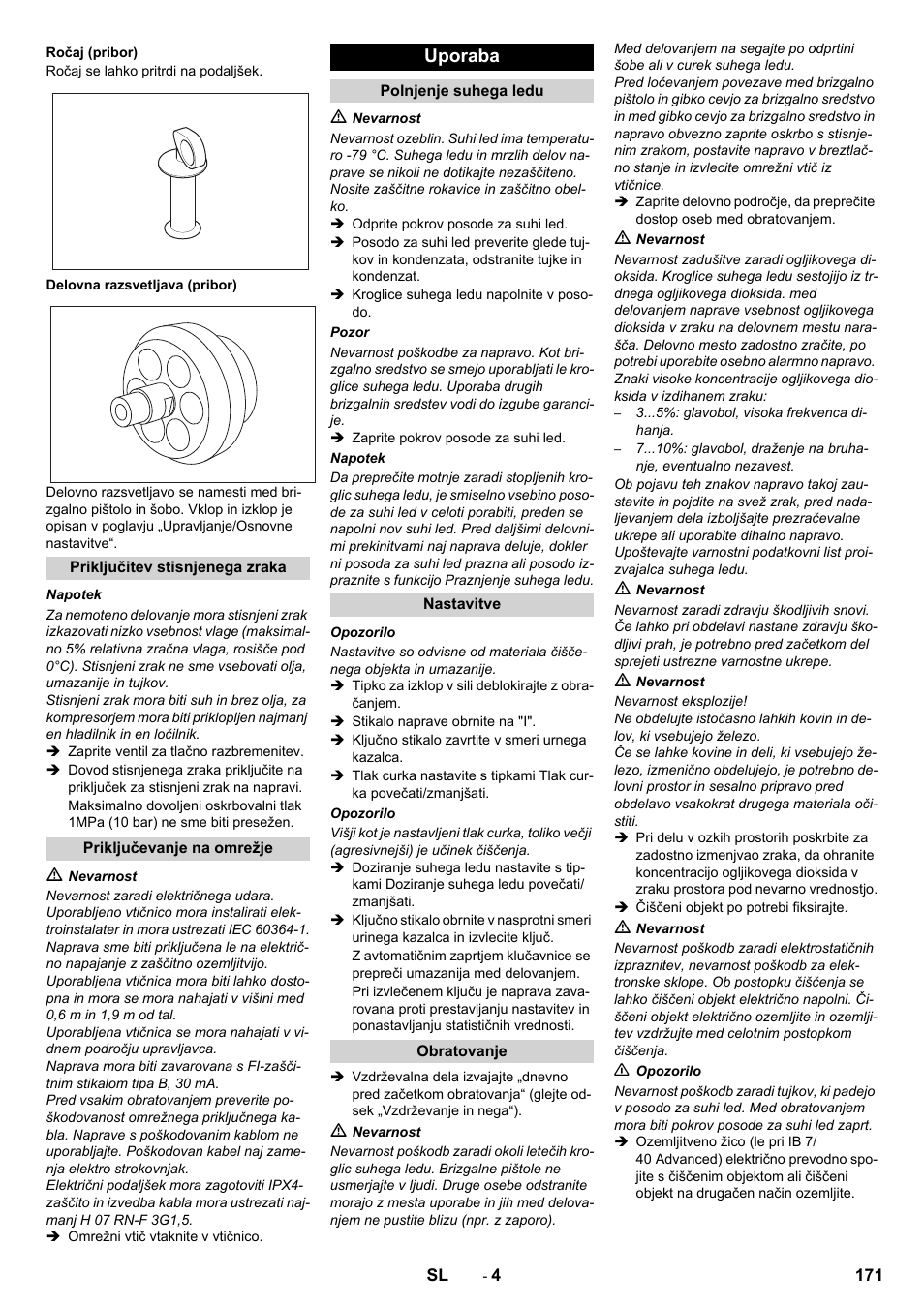 Uporaba | Karcher IB 7-40 Advanced User Manual | Page 171 / 288