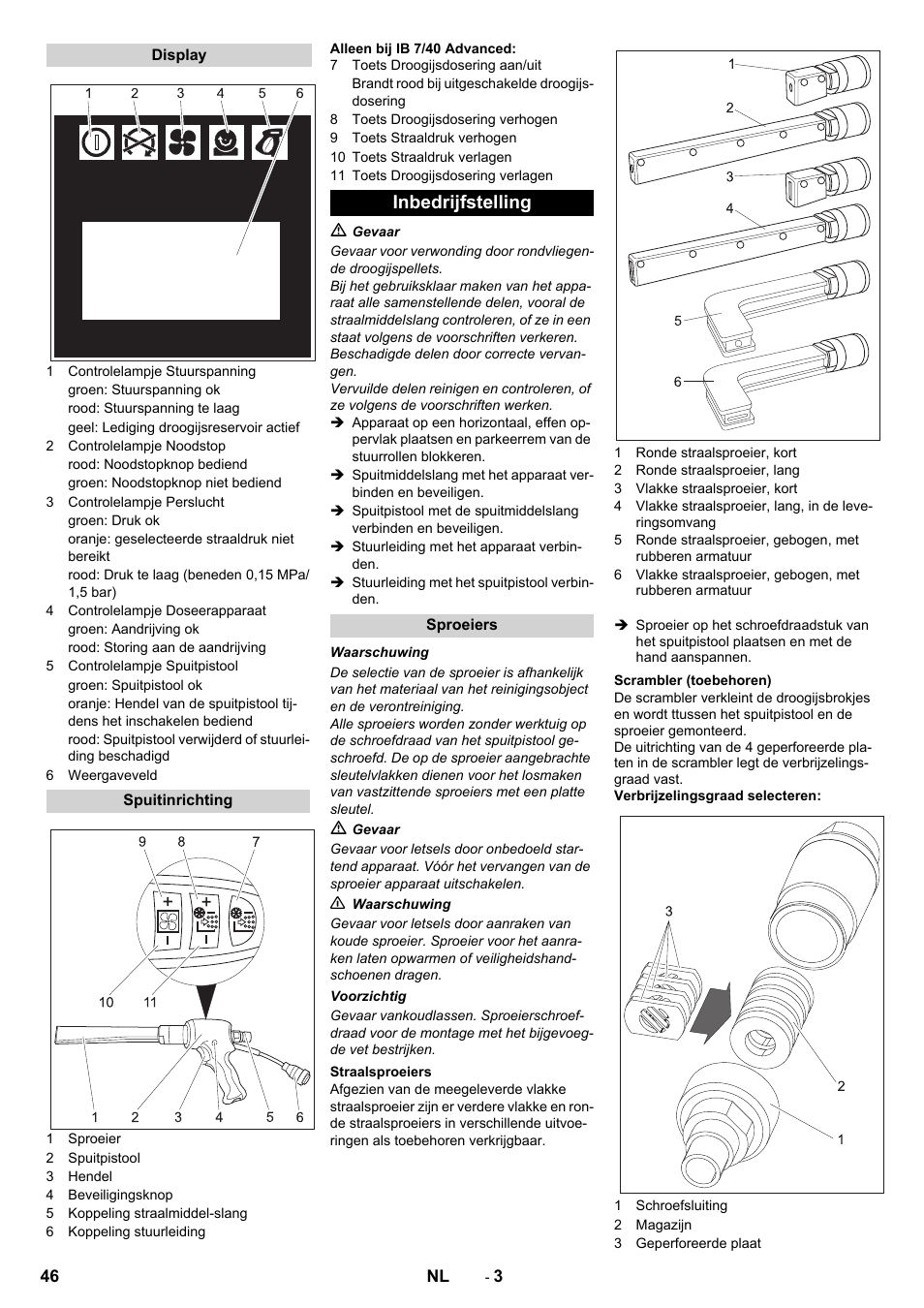 Inbedrijfstelling | Karcher IB 7-40 Advanced User Manual | Page 46 / 288