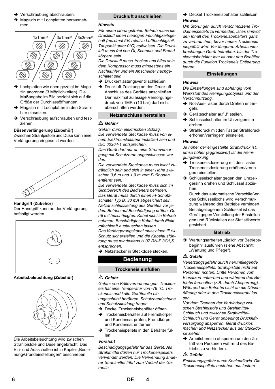 Bedienung | Karcher IB 7-40 Advanced User Manual | Page 6 / 288