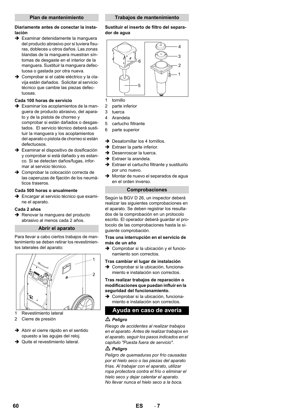 Ayuda en caso de avería | Karcher IB 7-40 Advanced User Manual | Page 60 / 288