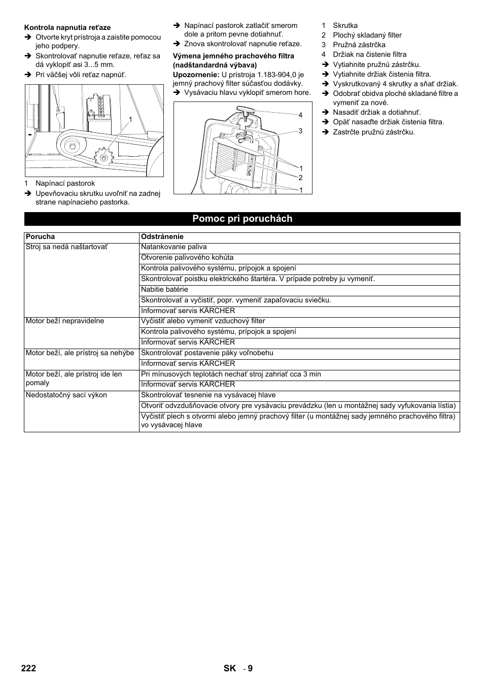 Pomoc pri poruchách | Karcher IC 15-240 W Adv User Manual | Page 222 / 308