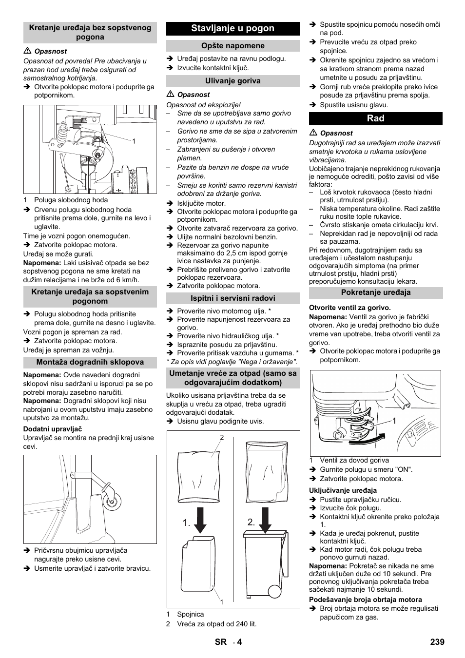 Stavljanje u pogon | Karcher IC 15-240 W Adv User Manual | Page 239 / 308