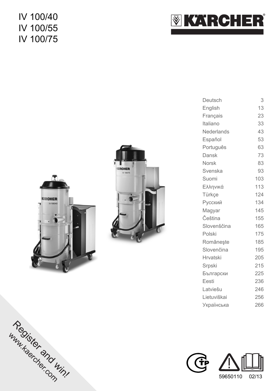 Karcher IV 100-55 User Manual | 280 pages