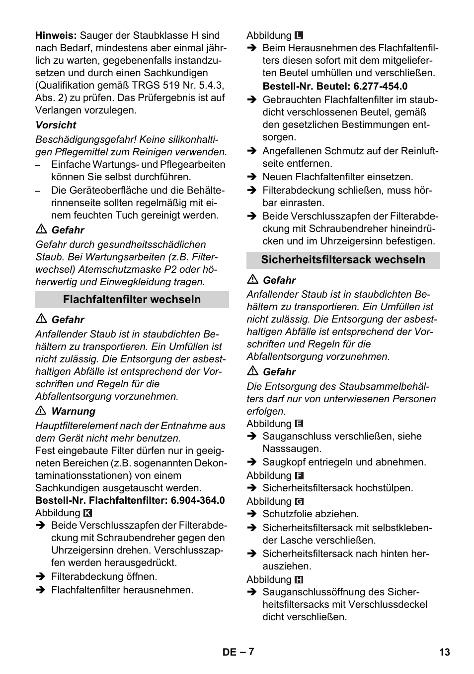 Karcher NT 75-1 Tact Me Te H S Z2 User Manual | Page 13 / 300