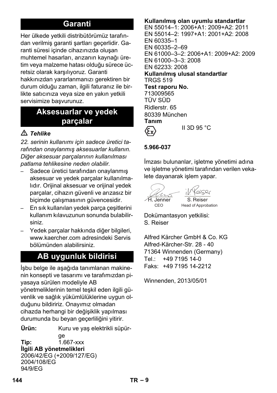 Karcher NT 75-1 Tact Me Te H S Z2 User Manual | Page 144 / 300