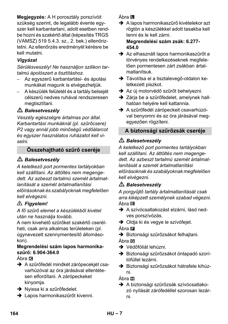 Karcher NT 75-1 Tact Me Te H S Z2 User Manual | Page 164 / 300